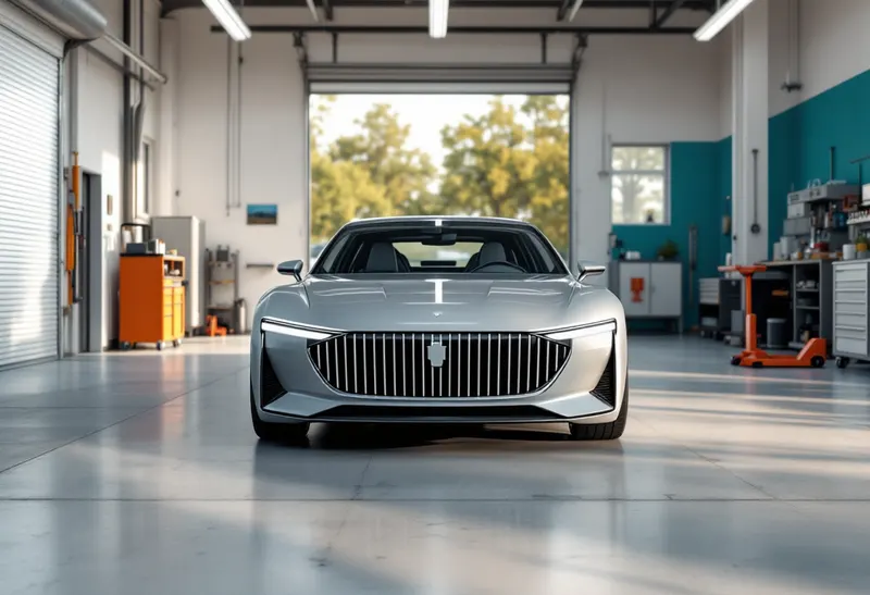 Car leaving an east Dallas workshop for a road test after a repair